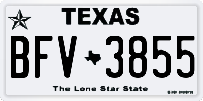 TX license plate BFV3855