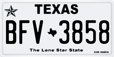 TX license plate BFV3858