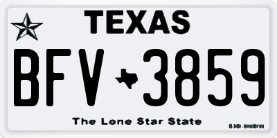 TX license plate BFV3859
