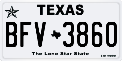 TX license plate BFV3860