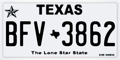 TX license plate BFV3862