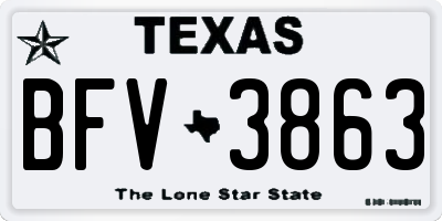 TX license plate BFV3863