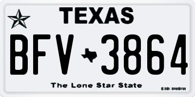TX license plate BFV3864