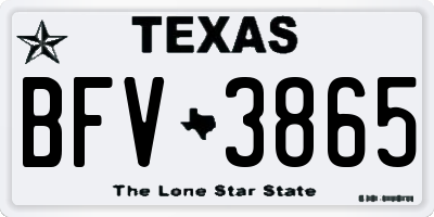 TX license plate BFV3865