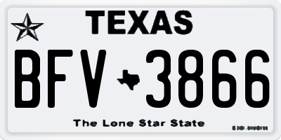 TX license plate BFV3866