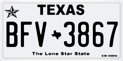 TX license plate BFV3867