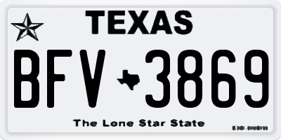 TX license plate BFV3869