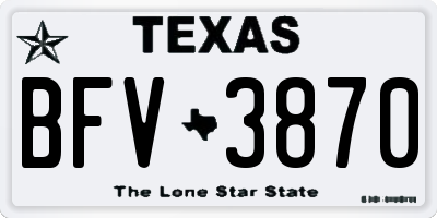 TX license plate BFV3870