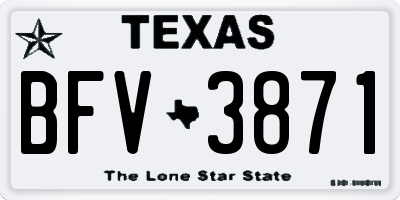 TX license plate BFV3871