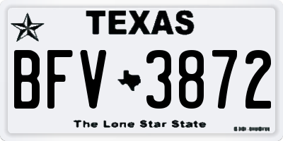 TX license plate BFV3872