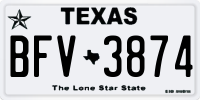 TX license plate BFV3874