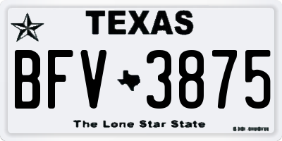 TX license plate BFV3875