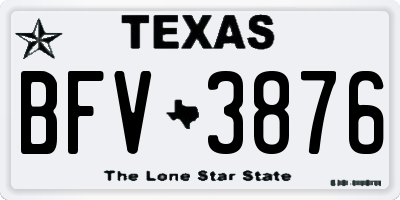 TX license plate BFV3876
