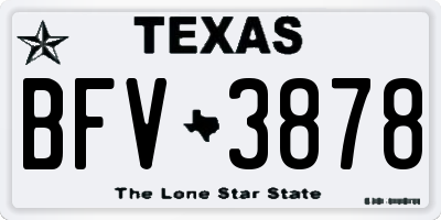 TX license plate BFV3878