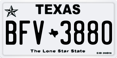 TX license plate BFV3880