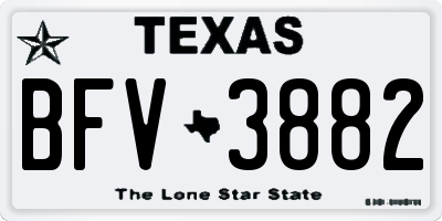 TX license plate BFV3882