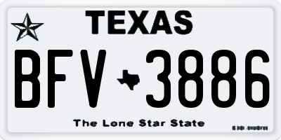 TX license plate BFV3886