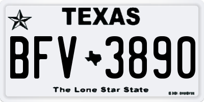 TX license plate BFV3890