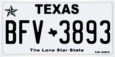 TX license plate BFV3893