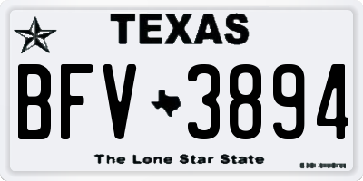 TX license plate BFV3894