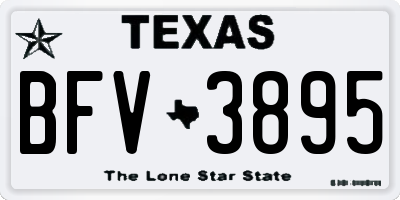 TX license plate BFV3895