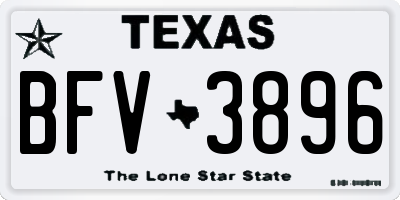 TX license plate BFV3896
