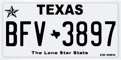TX license plate BFV3897
