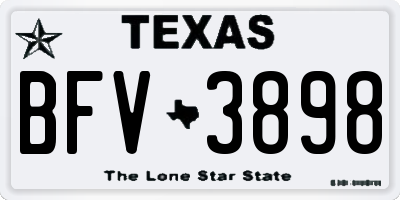 TX license plate BFV3898