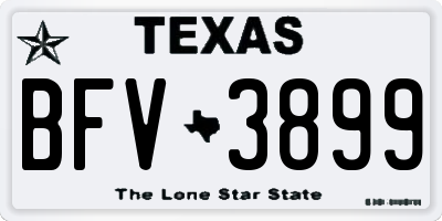 TX license plate BFV3899