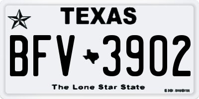 TX license plate BFV3902