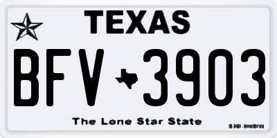 TX license plate BFV3903