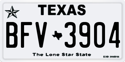 TX license plate BFV3904