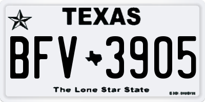 TX license plate BFV3905