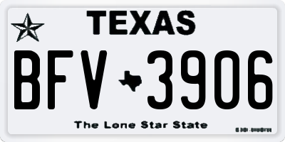 TX license plate BFV3906