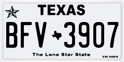 TX license plate BFV3907
