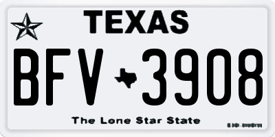 TX license plate BFV3908