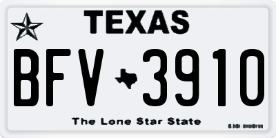 TX license plate BFV3910