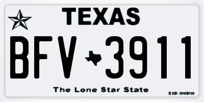 TX license plate BFV3911
