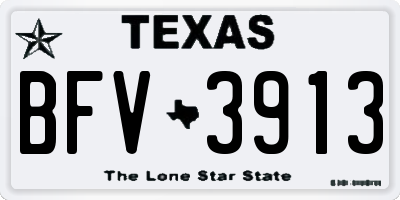 TX license plate BFV3913