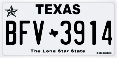 TX license plate BFV3914