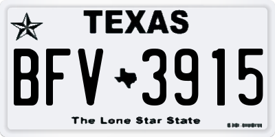 TX license plate BFV3915