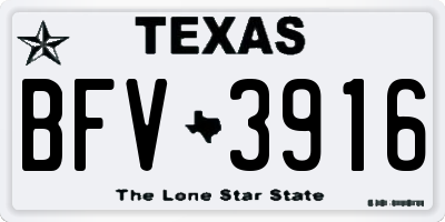 TX license plate BFV3916