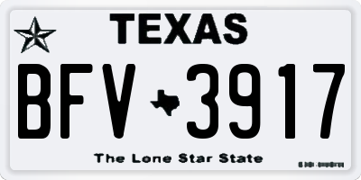 TX license plate BFV3917
