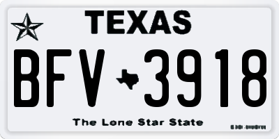 TX license plate BFV3918