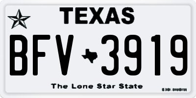 TX license plate BFV3919