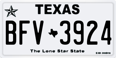 TX license plate BFV3924