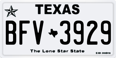 TX license plate BFV3929