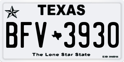 TX license plate BFV3930