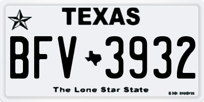TX license plate BFV3932