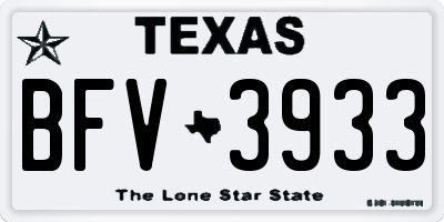 TX license plate BFV3933